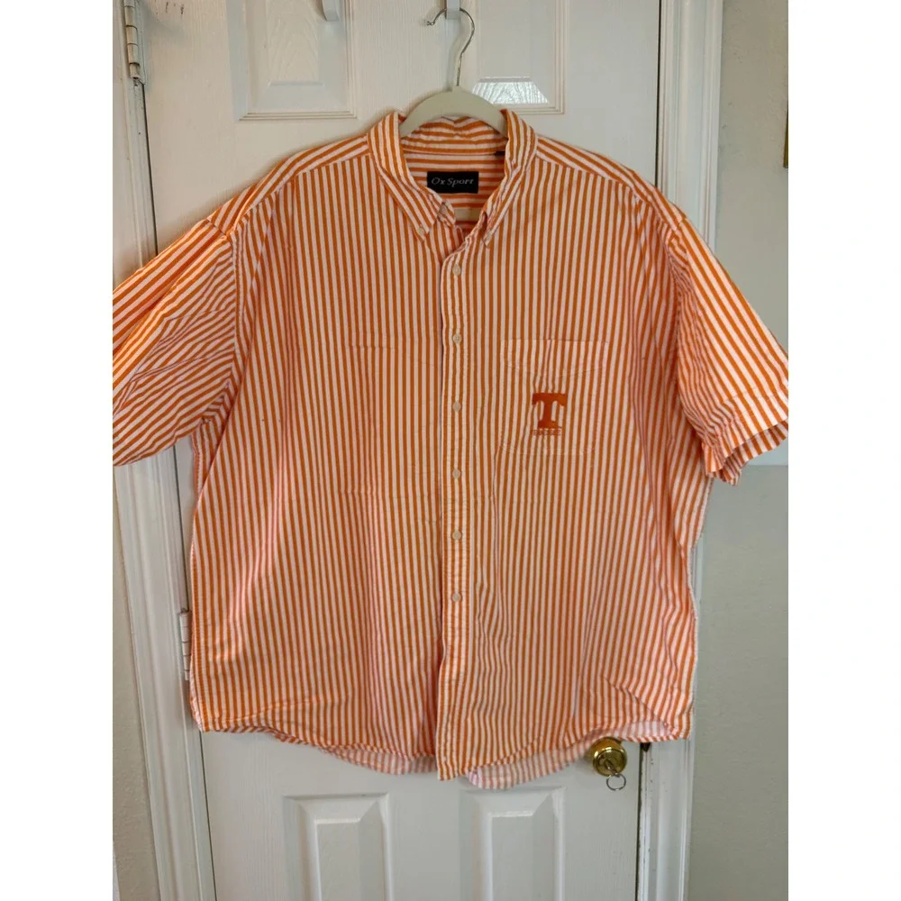 Ox Sport Tennessee Volunteers Orange Stripe Button Down Shirt XXL Game Day
